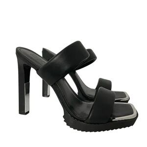 NEW DKNY Black Ralia Platform Double Padded Strap Slip On Heels size 6.5M